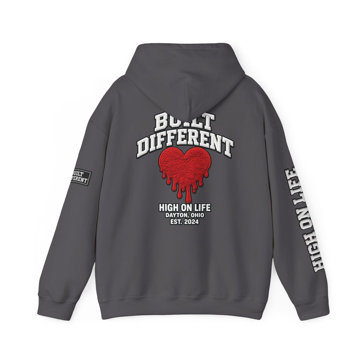 HighOnLife x Built Different x Dripping Heart Hoodie
