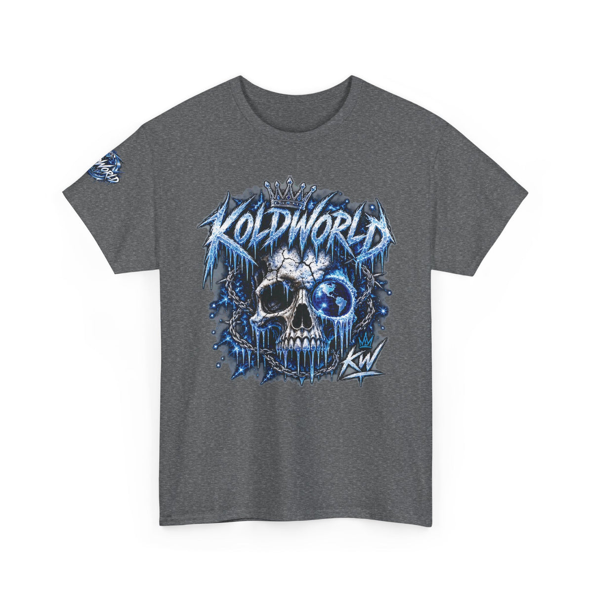 Koldworld x Blue Icy Skull Graphic T-Shirt