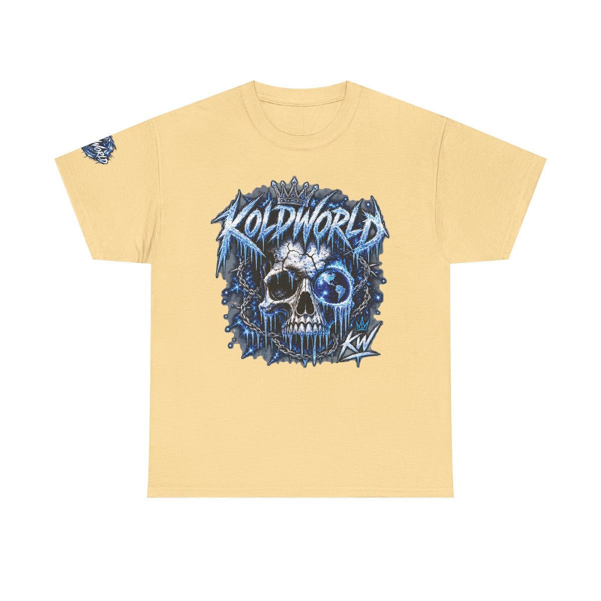 Koldworld x Blue Icy Skull Graphic T-Shirt
