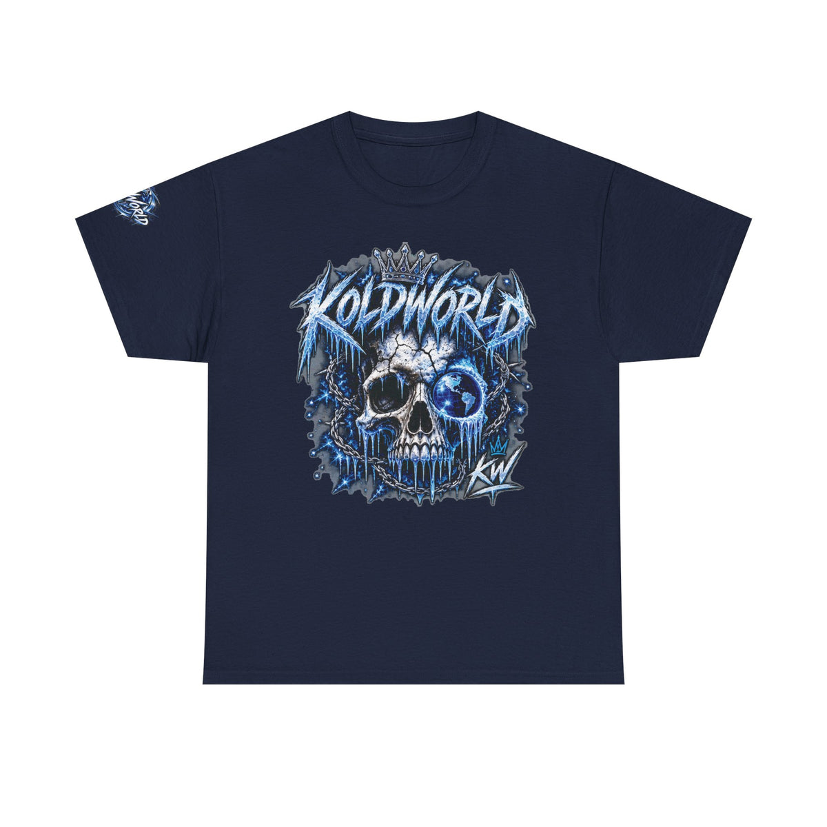 Koldworld x Blue Icy Skull Graphic T-Shirt