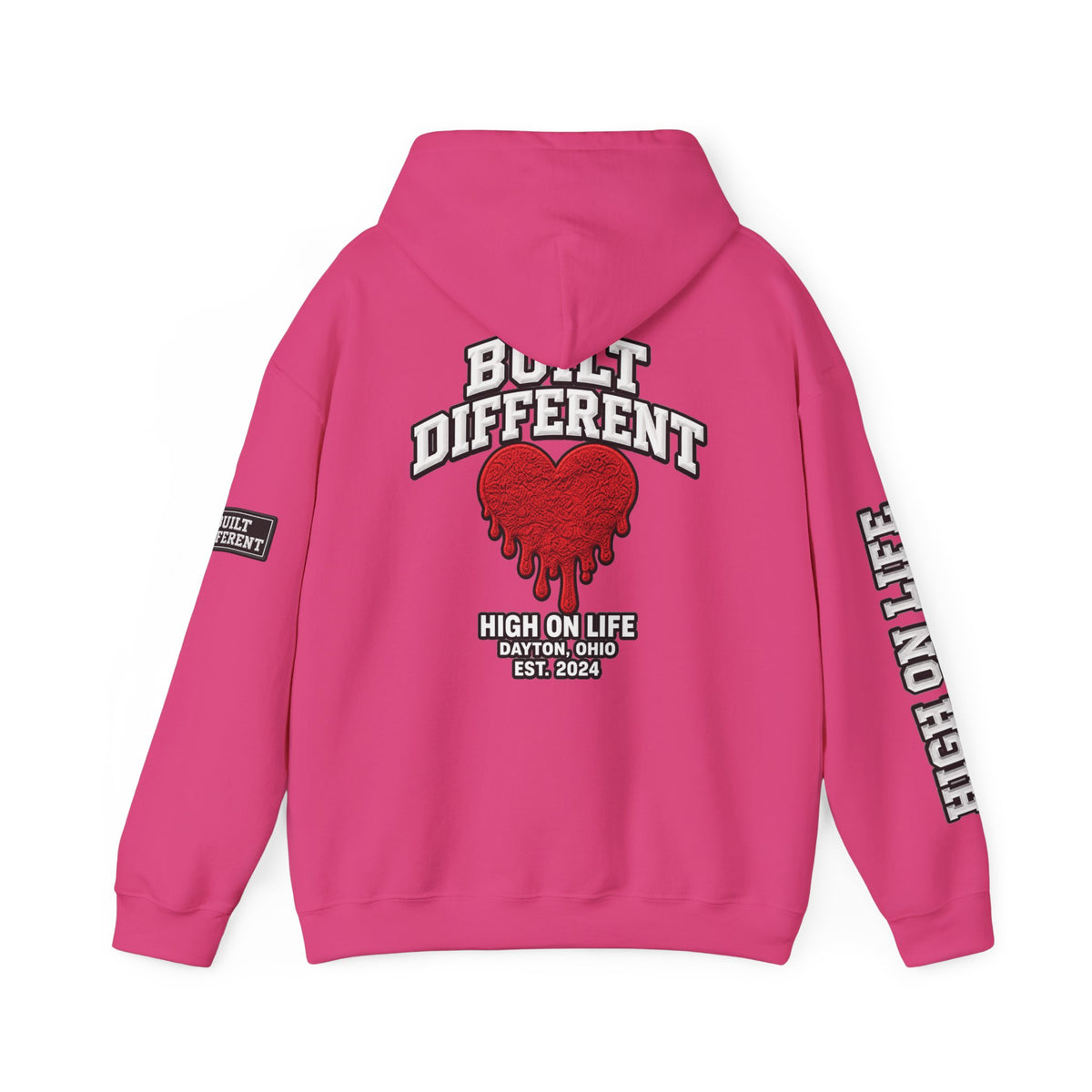 HighOnLife x Built Different x Dripping Heart Hoodie