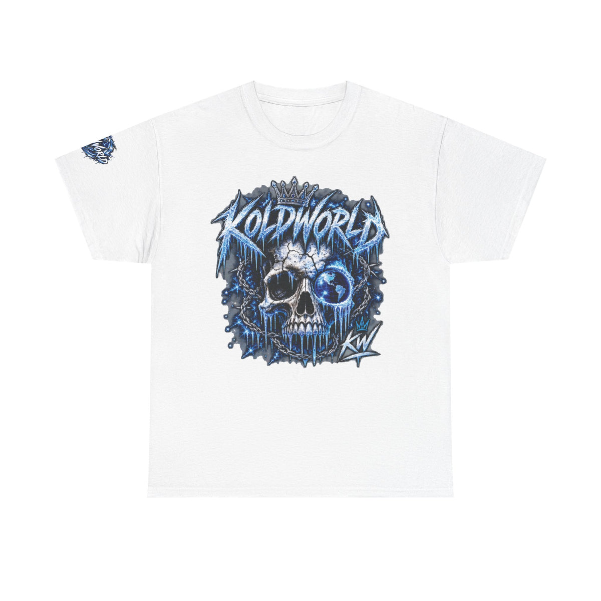 Koldworld x Blue Icy Skull Graphic T-Shirt
