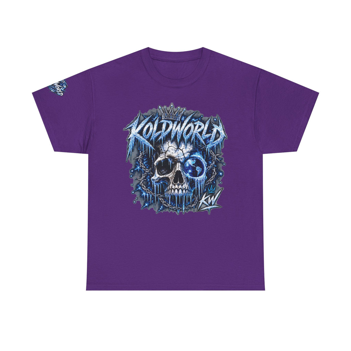 Koldworld x Blue Icy Skull Graphic T-Shirt