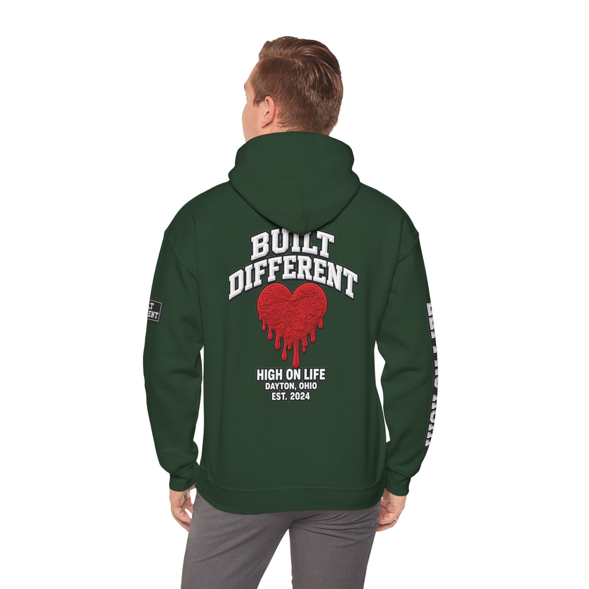 HighOnLife x Built Different x Dripping Heart Hoodie