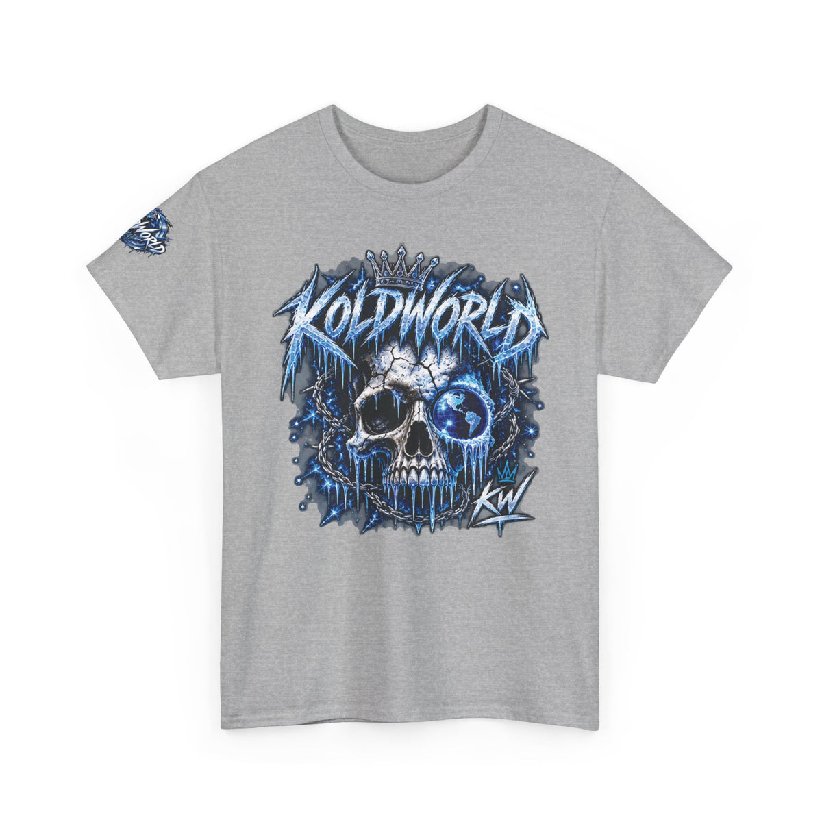 Koldworld x Blue Icy Skull Graphic T-Shirt
