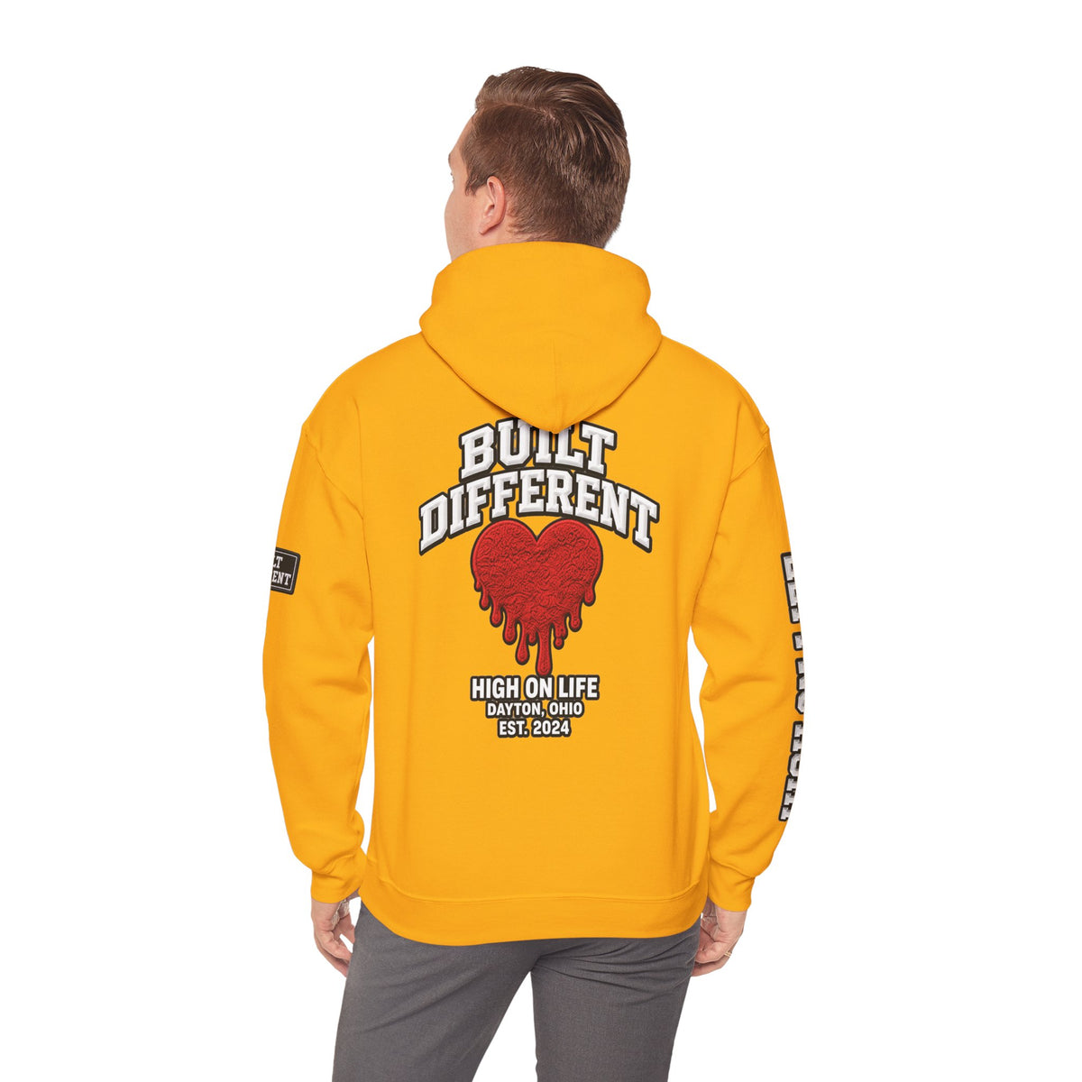 HighOnLife x Built Different x Dripping Heart Hoodie