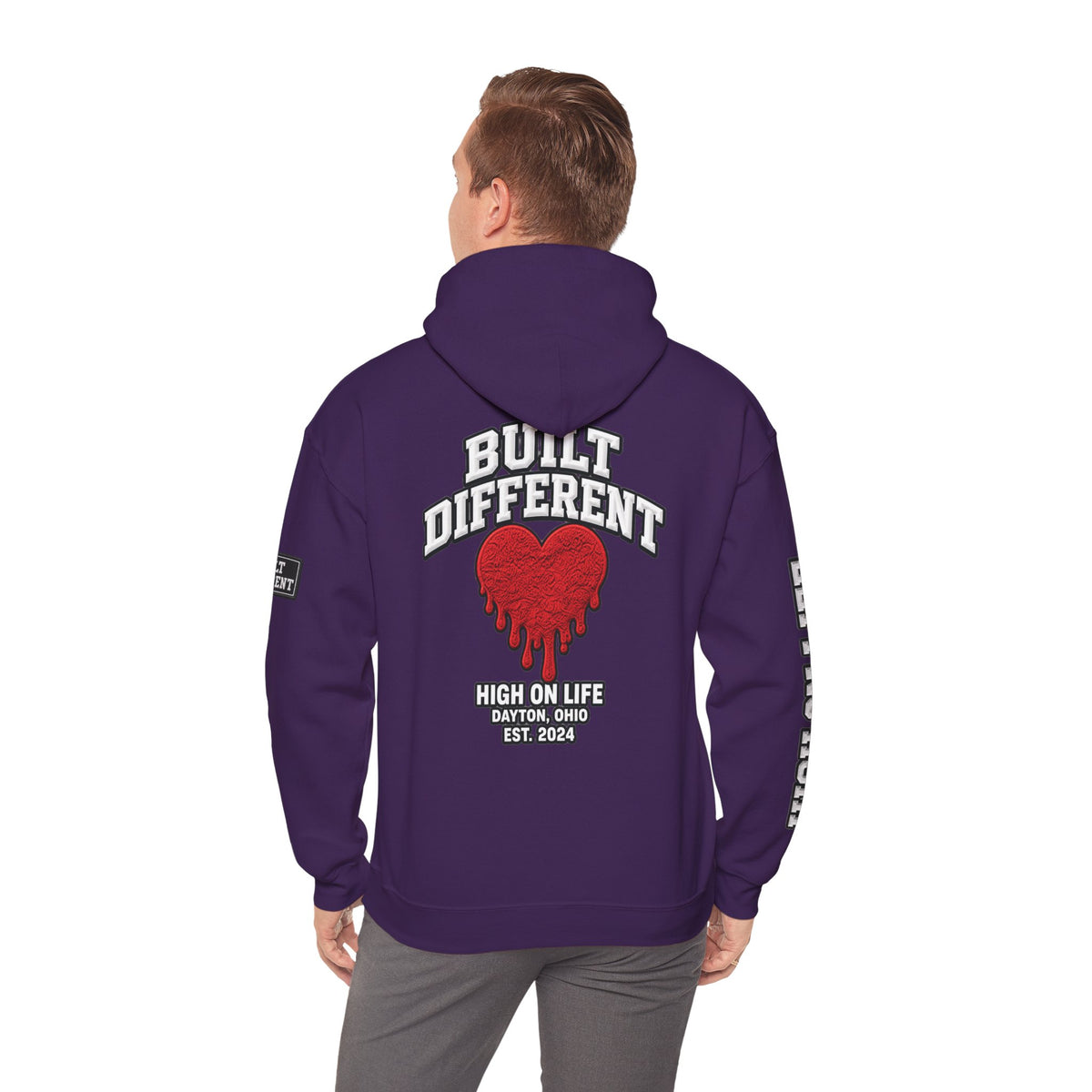 HighOnLife x Built Different x Dripping Heart Hoodie