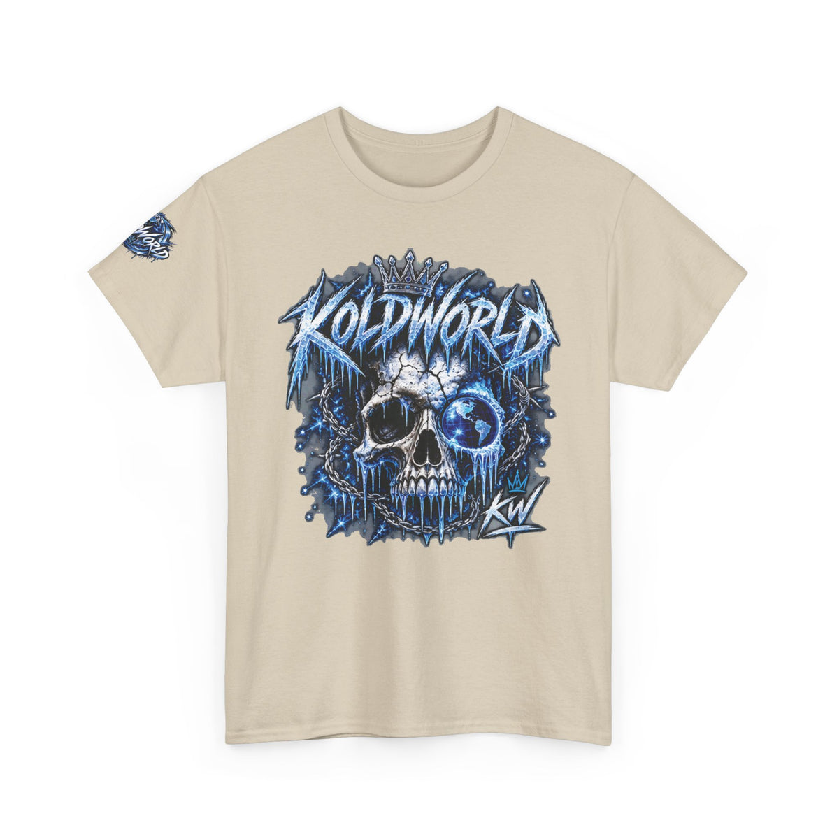 Koldworld x Blue Icy Skull Graphic T-Shirt