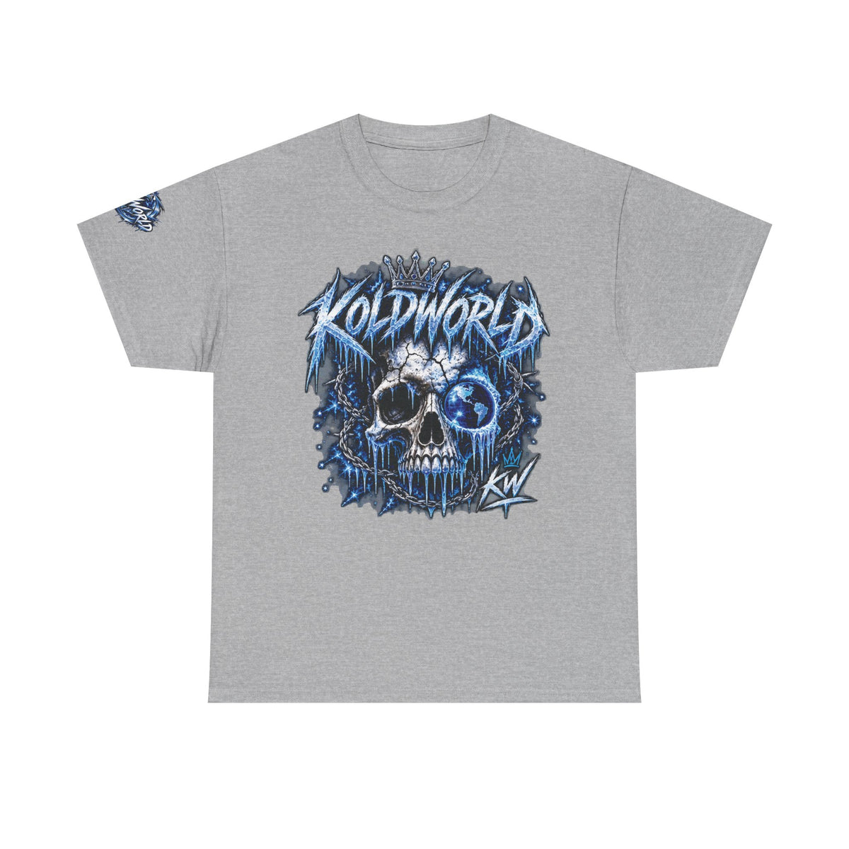 Koldworld x Blue Icy Skull Graphic T-Shirt