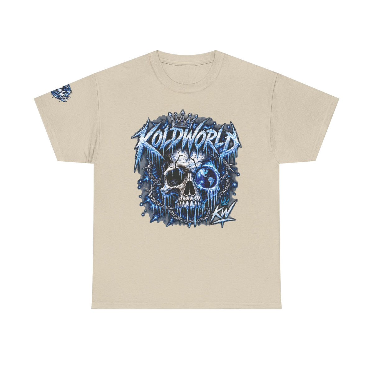 Koldworld x Blue Icy Skull Graphic T-Shirt